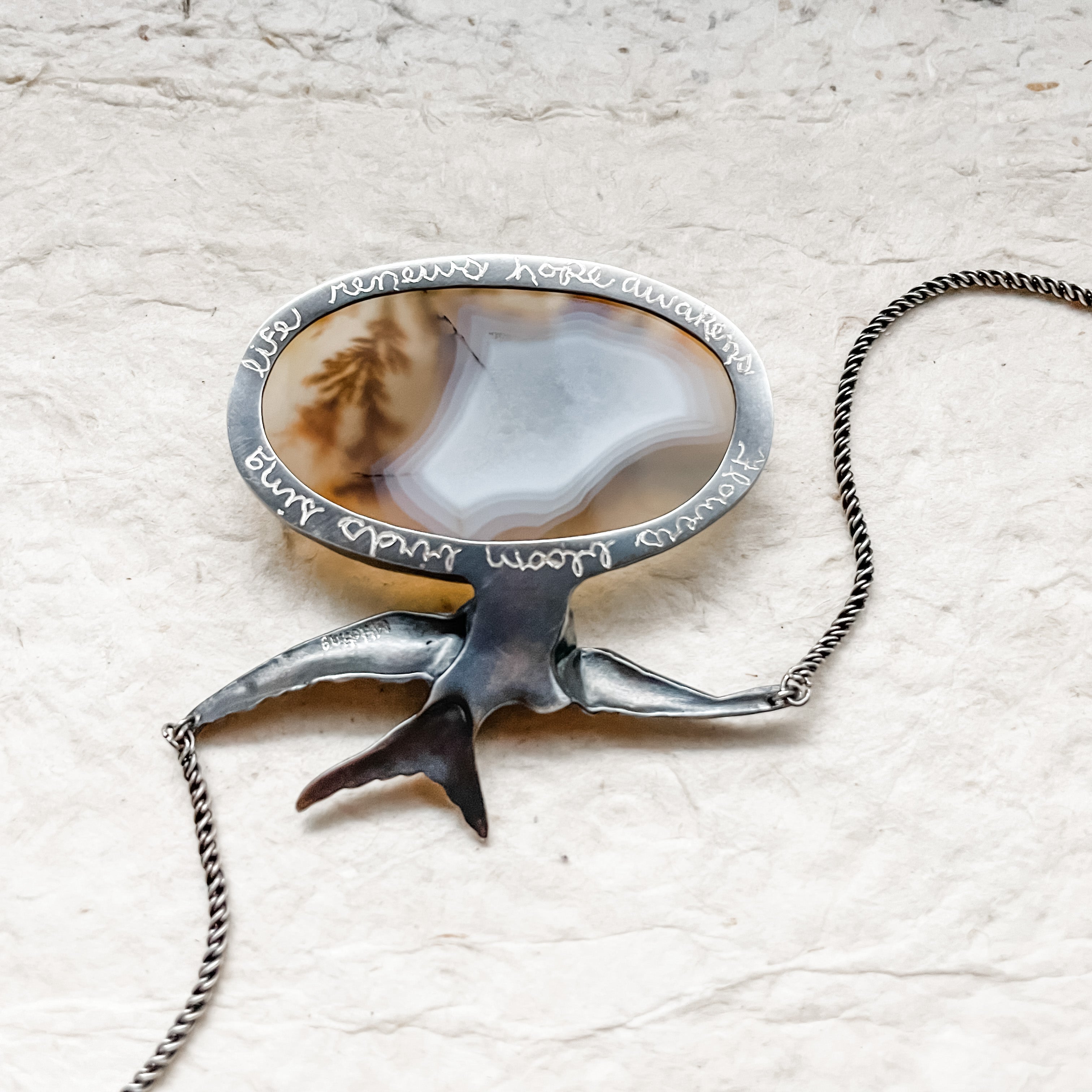 Swallow Dendritic Agate Necklace
