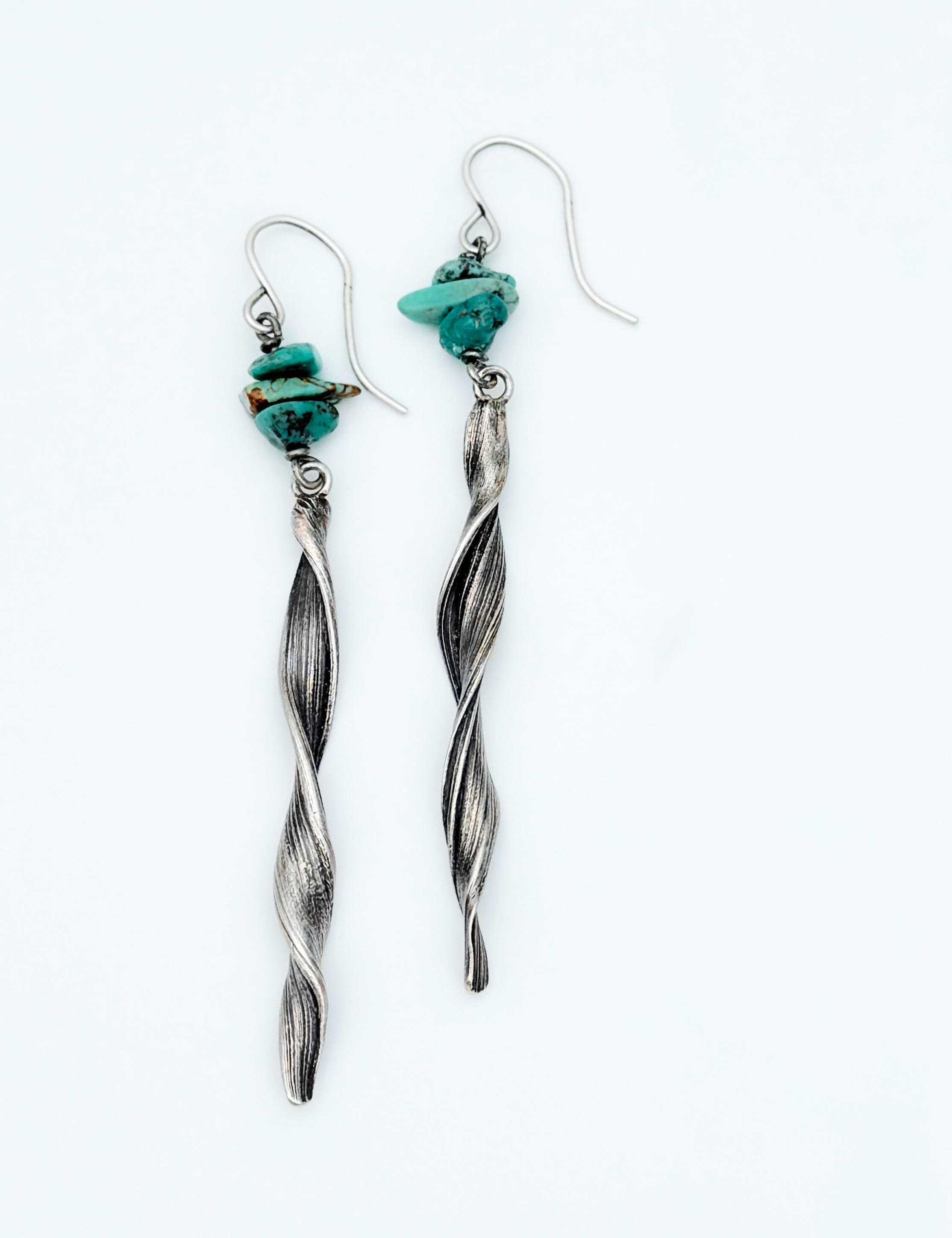 Mitsuro Hikime Turquoise Twist Drop Earrings