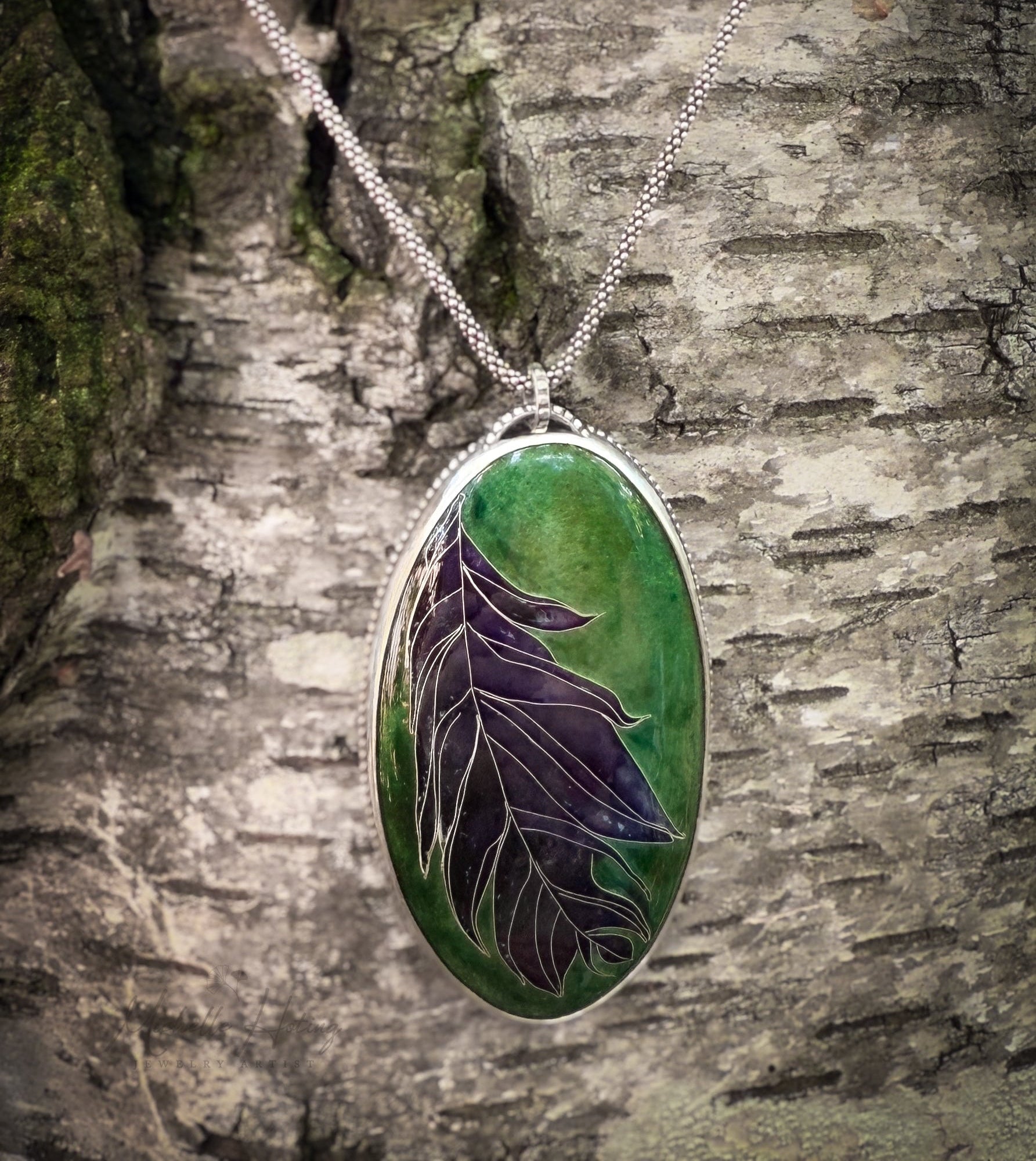 Cloisonnè Feather Pendant