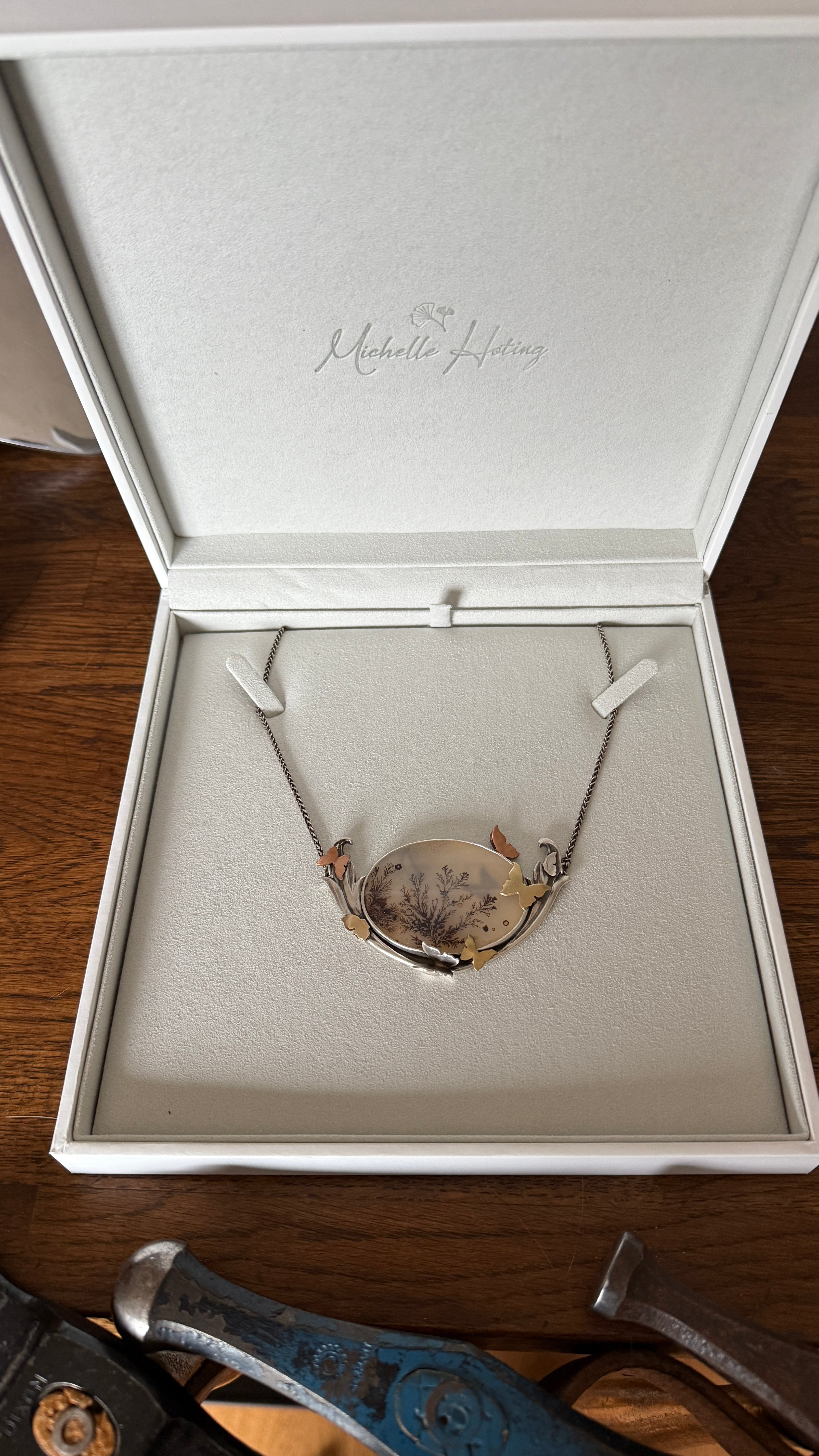 Butterflies Dendritic Agate Necklace