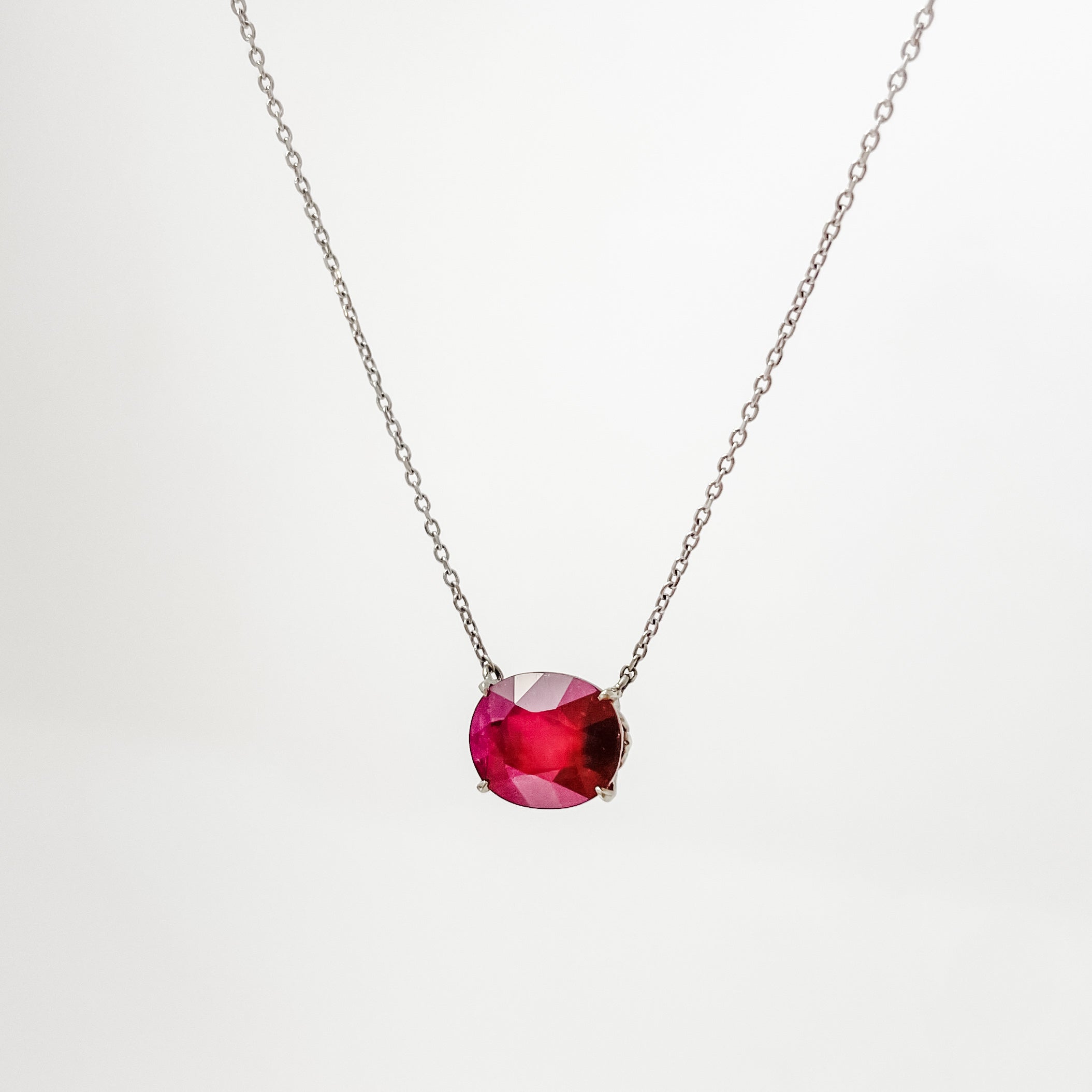 Faceted Ruby Pendant 14k