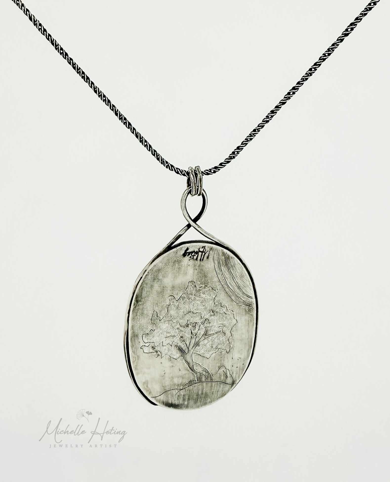 Hillside Tree Dendritic Agate Pendant