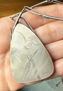 Foggy Morning Red-winged Blackbird Necklace