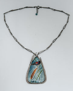 Foggy Morning Red-winged Blackbird Necklace