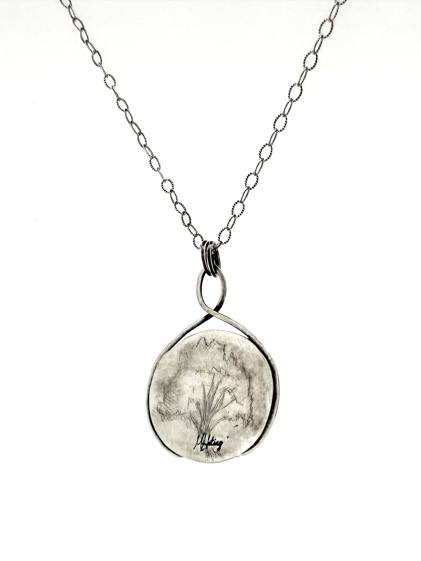 Foggy Tree Dendritic Agate Pendant