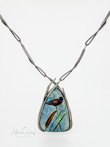 Foggy Morning Red-winged Blackbird Necklace