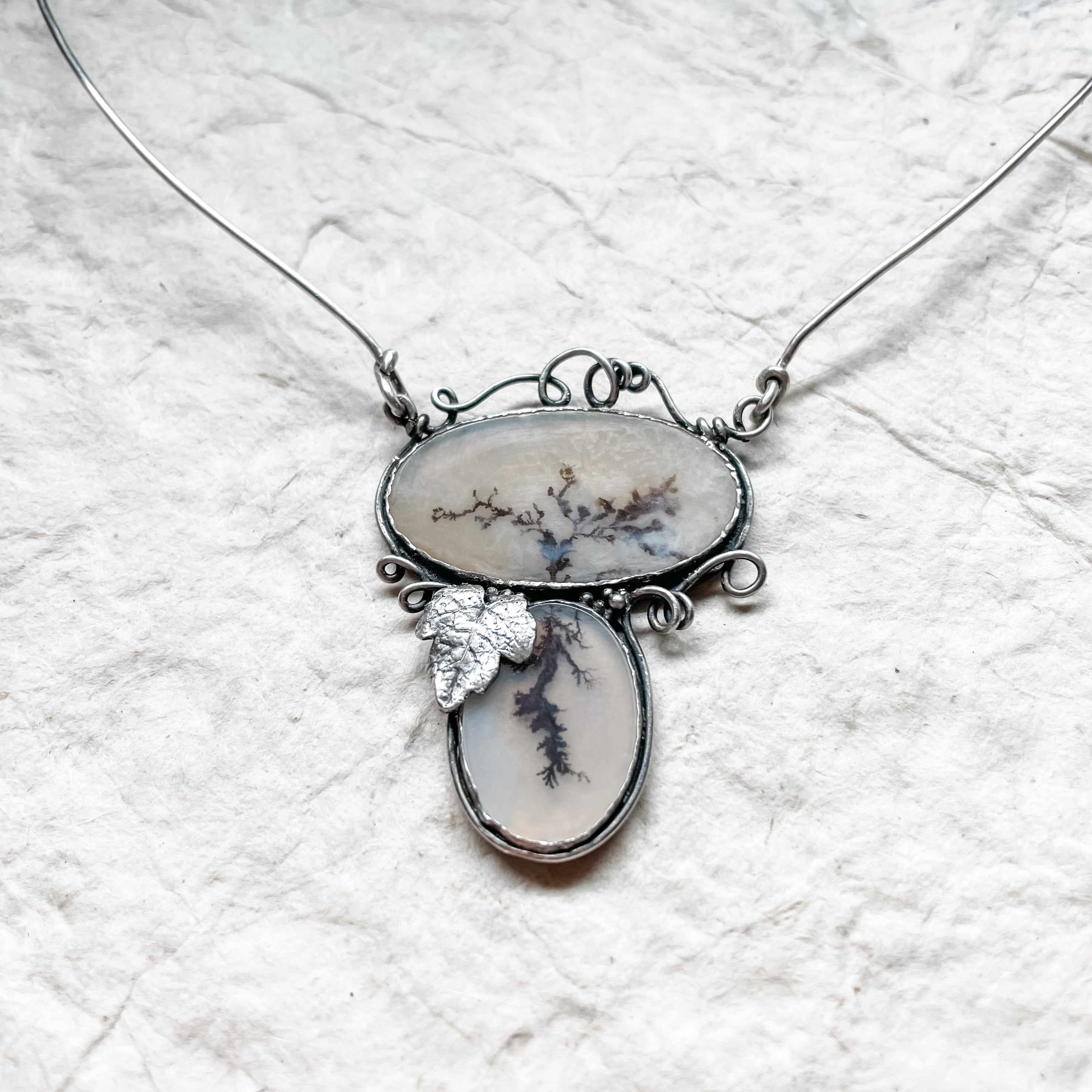 Dendritic Agate Grapevine Necklace