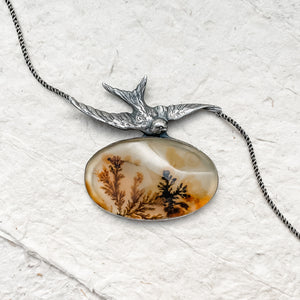 Swallow Dendritic Agate Necklace